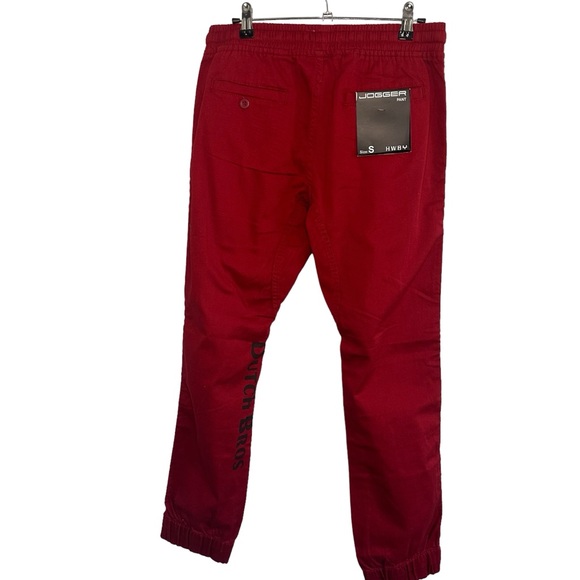 Dutch Bros Red/Maroon RARE Joggers NEW WITH TAGS SMALL Pants Cotton Drawstring - Picture 4 of 13